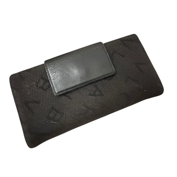 Bvlgari Black Canvas and Leather Long Wallet